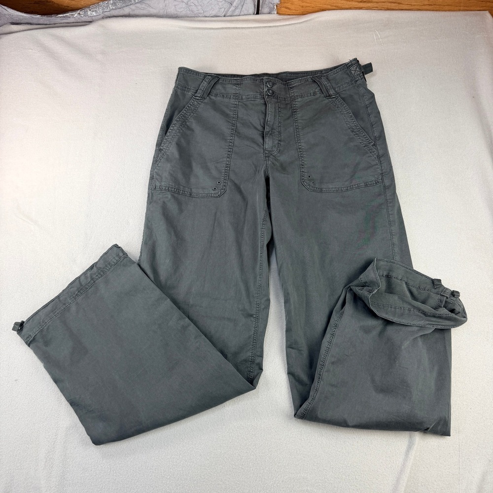 American Eagle Dark Gray Utility adjustable Wide Leg Stretch Pants Size 10 Long